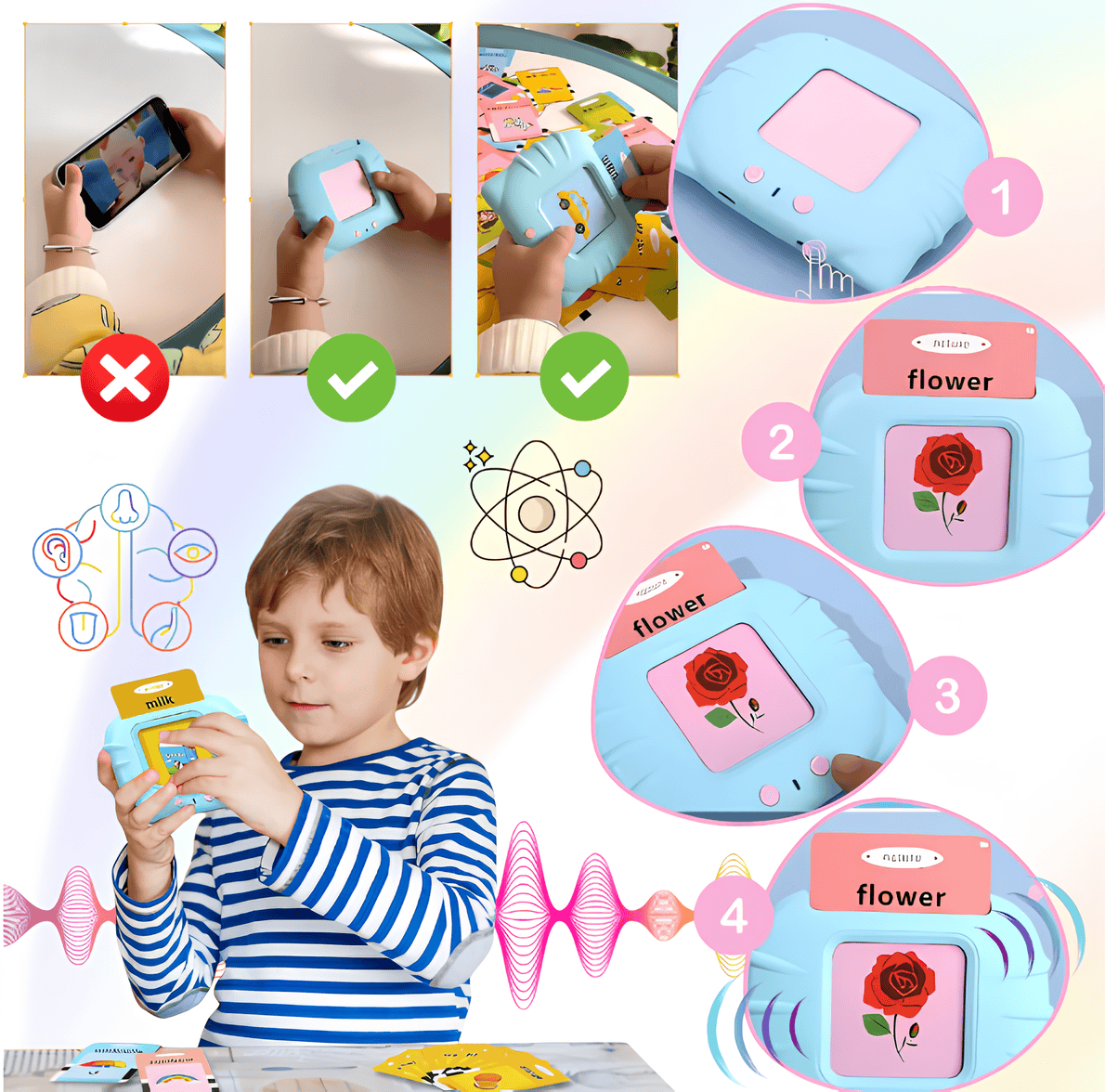 Lecteur de Cartes Parlantes - Pour Apprendre en S'amusant