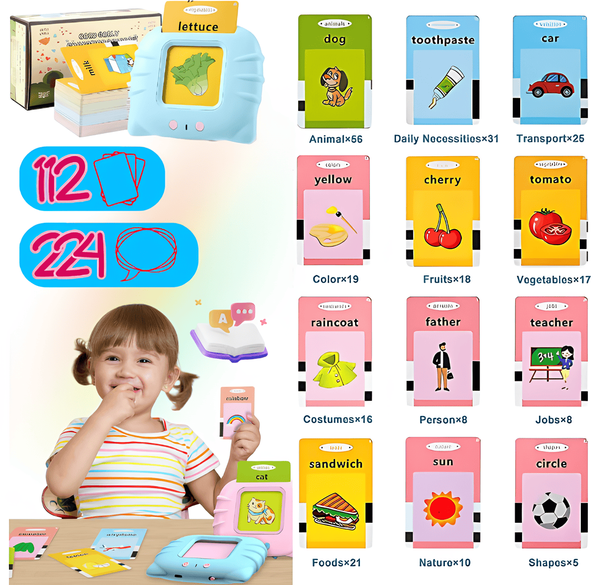 Lecteur de Cartes Parlantes - Pour Apprendre en S'amusant